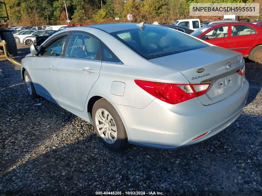 2013 Hyundai Sonata Gls VIN: 5NPEB4AC5DH595551 Lot: 40445285