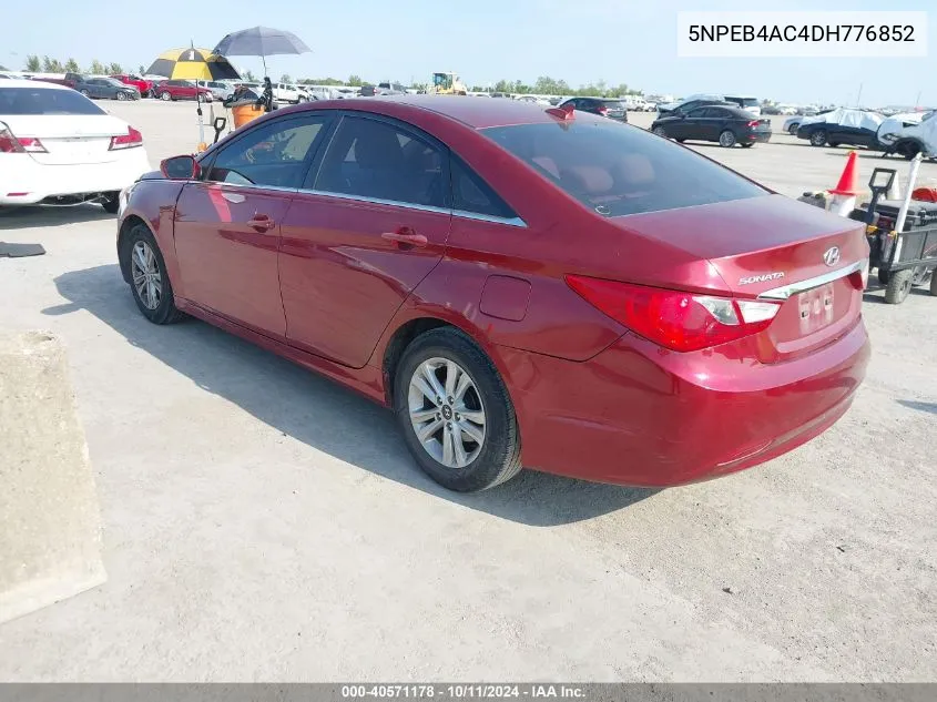 2013 Hyundai Sonata Gls VIN: 5NPEB4AC4DH776852 Lot: 40571178