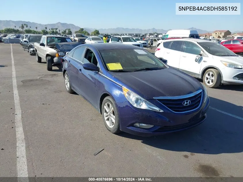 2013 Hyundai Sonata Gls VIN: 5NPEB4AC8DH585192 Lot: 40576696