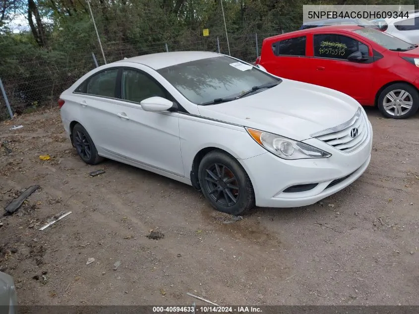 2013 Hyundai Sonata Gls VIN: 5NPEB4AC6DH609344 Lot: 40594633