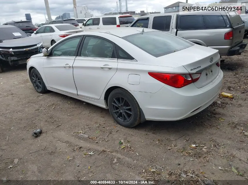 2013 Hyundai Sonata Gls VIN: 5NPEB4AC6DH609344 Lot: 40594633