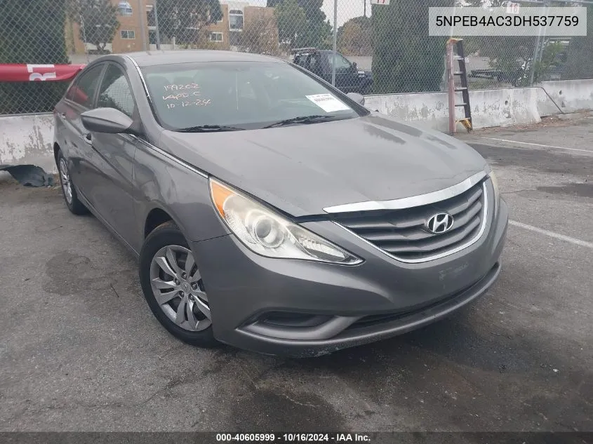 2013 Hyundai Sonata Gls VIN: 5NPEB4AC3DH537759 Lot: 40605999