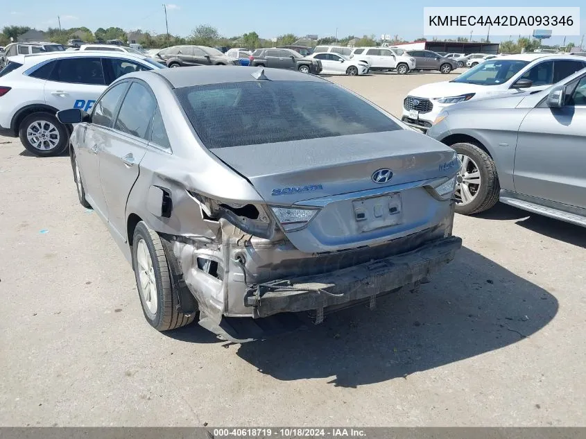 2013 Hyundai Sonata Hybrid VIN: KMHEC4A42DA093346 Lot: 40618719