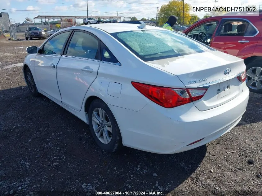 2013 Hyundai Sonata Gls VIN: 5NPEB4AC4DH751062 Lot: 40627004