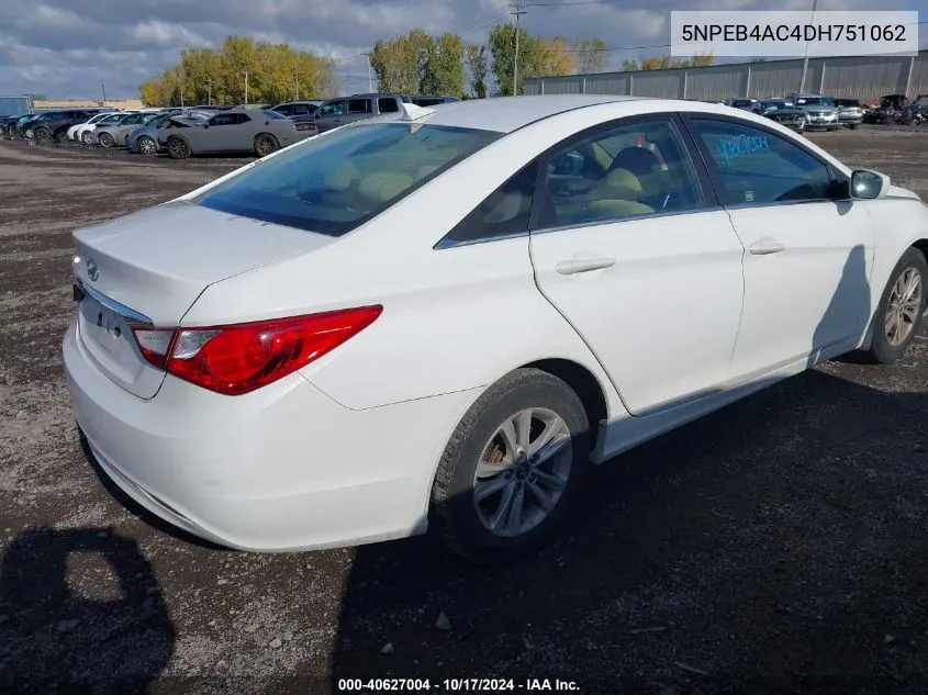 2013 Hyundai Sonata Gls VIN: 5NPEB4AC4DH751062 Lot: 40627004