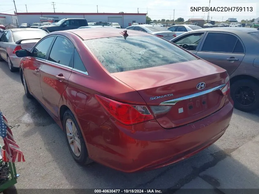 5NPEB4AC2DH759113 2013 Hyundai Sonata Gls