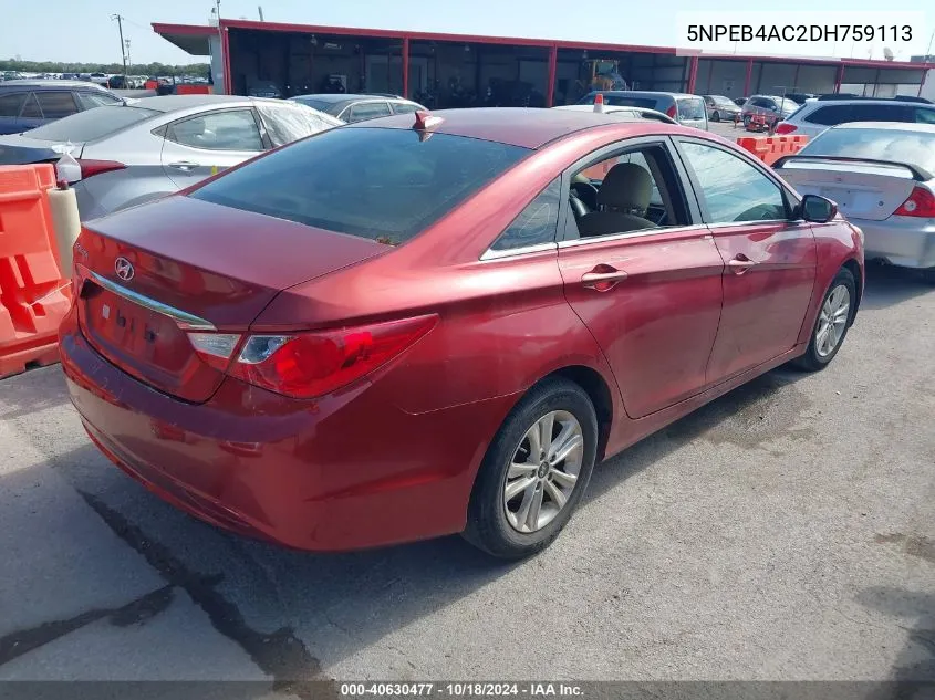 5NPEB4AC2DH759113 2013 Hyundai Sonata Gls