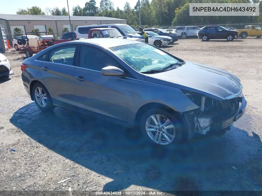 2013 Hyundai Sonata Gls VIN: 5NPEB4AC4DH643492 Lot: 40634039