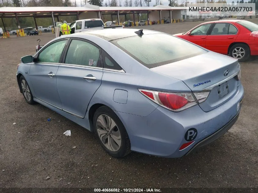 2013 Hyundai Sonata Hybrid VIN: KMHEC4A42DA067703 Lot: 40656082