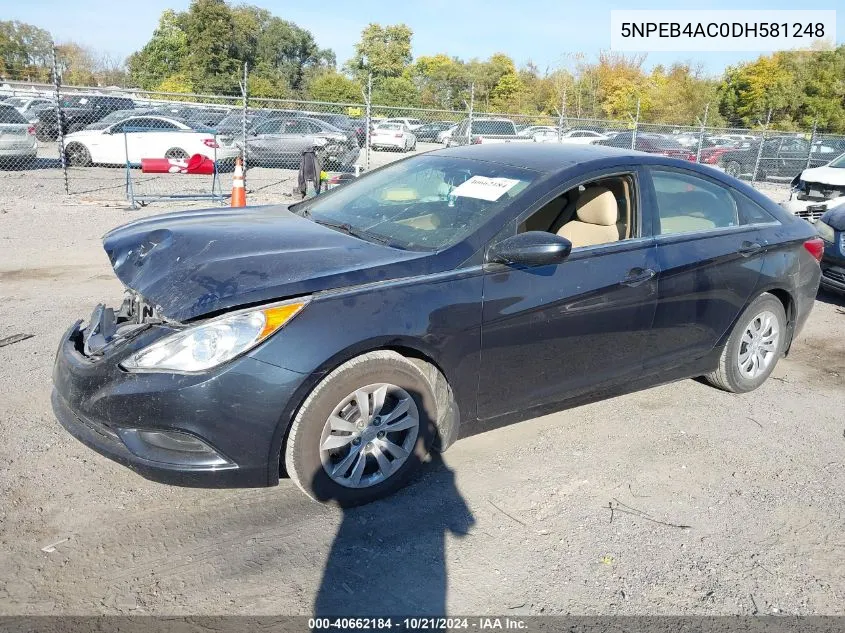 2013 Hyundai Sonata Gls VIN: 5NPEB4AC0DH581248 Lot: 40662184