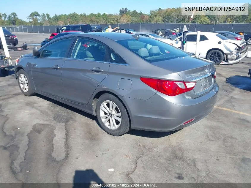 2013 Hyundai Sonata Gls VIN: 5NPEB4AC7DH754912 Lot: 40663182