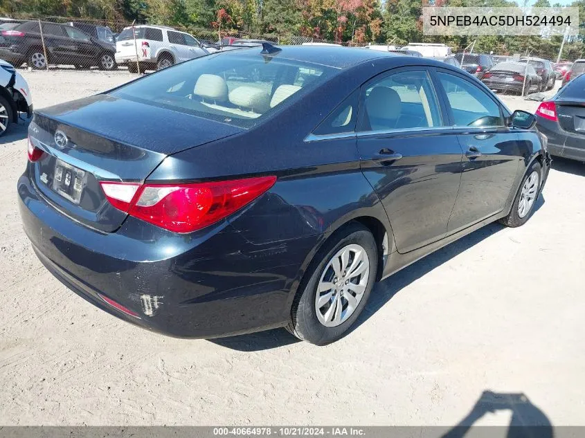 2013 Hyundai Sonata Gls VIN: 5NPEB4AC5DH524494 Lot: 40664978