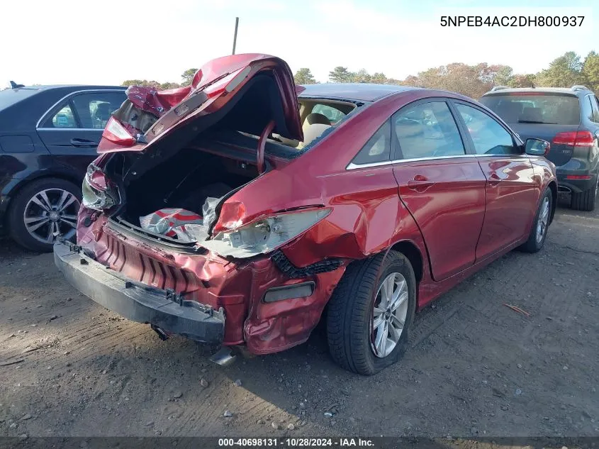 2013 Hyundai Sonata Gls VIN: 5NPEB4AC2DH800937 Lot: 40698131