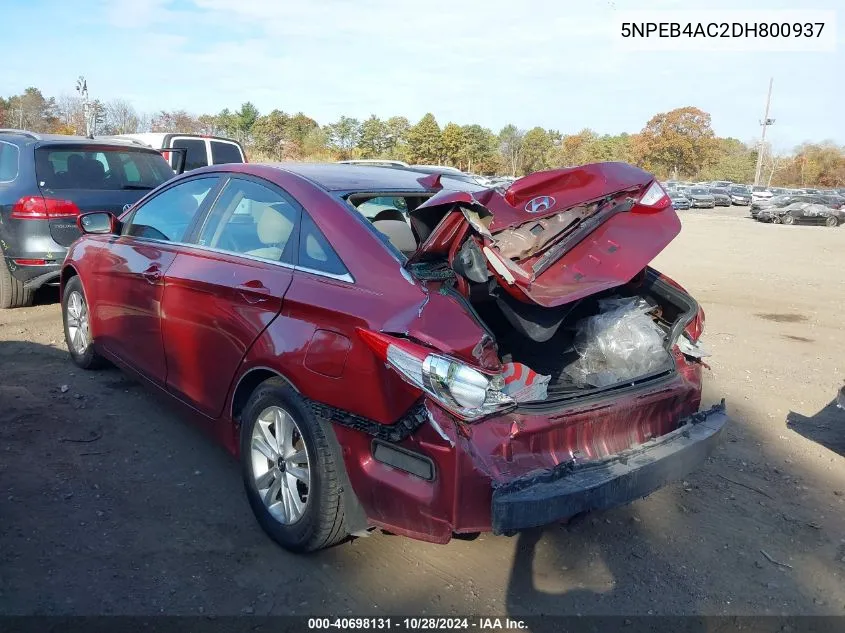 2013 Hyundai Sonata Gls VIN: 5NPEB4AC2DH800937 Lot: 40698131