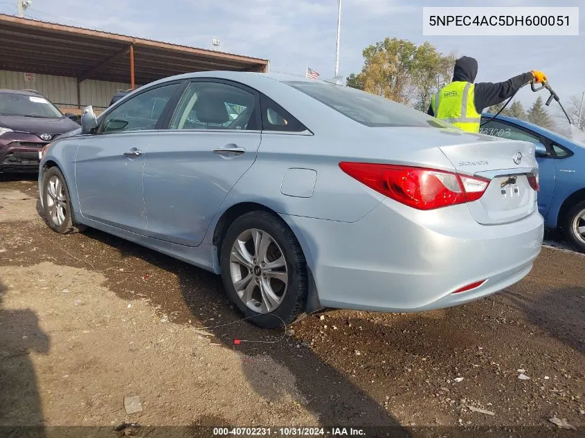 2013 Hyundai Sonata Limited VIN: 5NPEC4AC5DH600051 Lot: 40702231