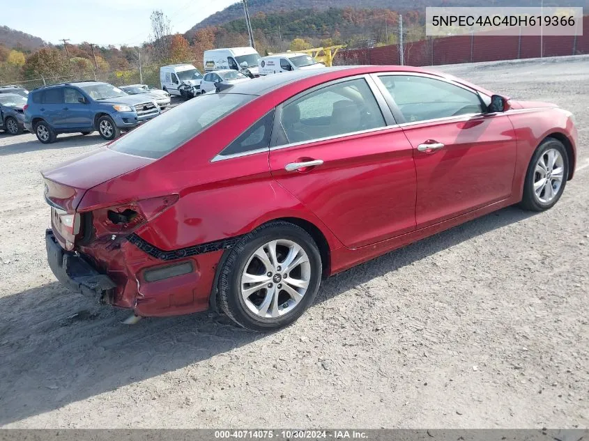 2013 Hyundai Sonata Limited VIN: 5NPEC4AC4DH619366 Lot: 40714075