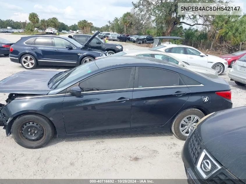 2013 Hyundai Sonata Gls VIN: 5NPEB4AC8DH542147 Lot: 40716692