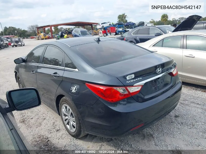 5NPEB4AC8DH542147 2013 Hyundai Sonata Gls