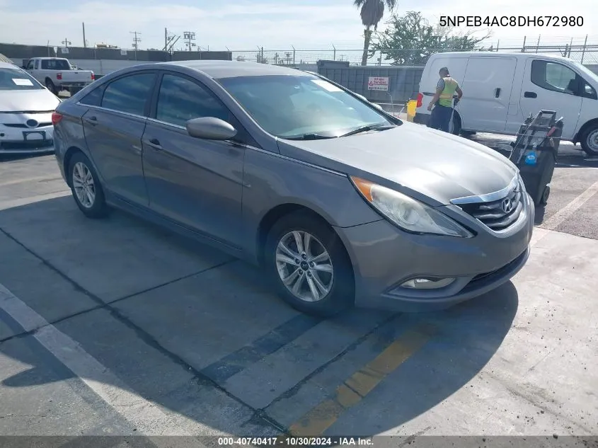 2013 Hyundai Sonata Gls VIN: 5NPEB4AC8DH672980 Lot: 40740417