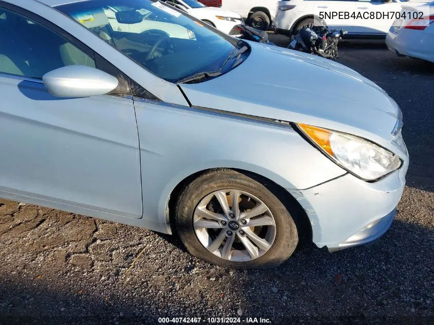 2013 Hyundai Sonata Gls VIN: 5NPEB4AC8DH704102 Lot: 40742467