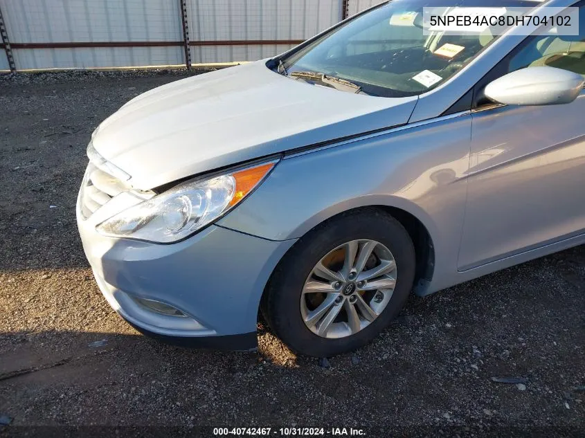 2013 Hyundai Sonata Gls VIN: 5NPEB4AC8DH704102 Lot: 40742467