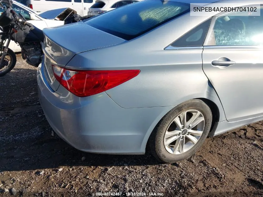 2013 Hyundai Sonata Gls VIN: 5NPEB4AC8DH704102 Lot: 40742467