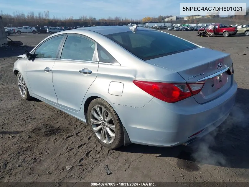 2013 Hyundai Sonata Se VIN: 5NPEC4AC7DH801031 Lot: 40747009