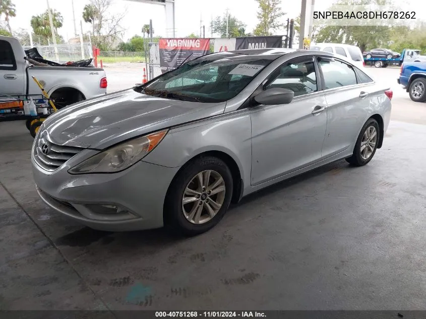 2013 Hyundai Sonata Gls VIN: 5NPEB4AC8DH678262 Lot: 40751268