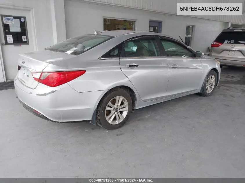 2013 Hyundai Sonata Gls VIN: 5NPEB4AC8DH678262 Lot: 40751268