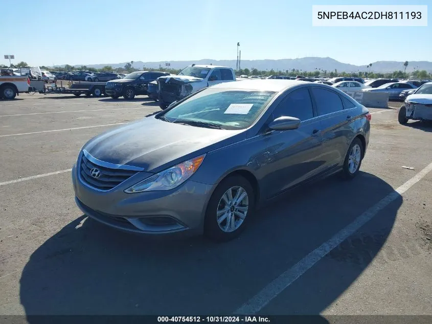 2013 Hyundai Sonata Gls VIN: 5NPEB4AC2DH811193 Lot: 40754512