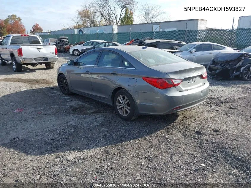 2013 Hyundai Sonata Gls VIN: 5NPEB4ACXDH593827 Lot: 40755836