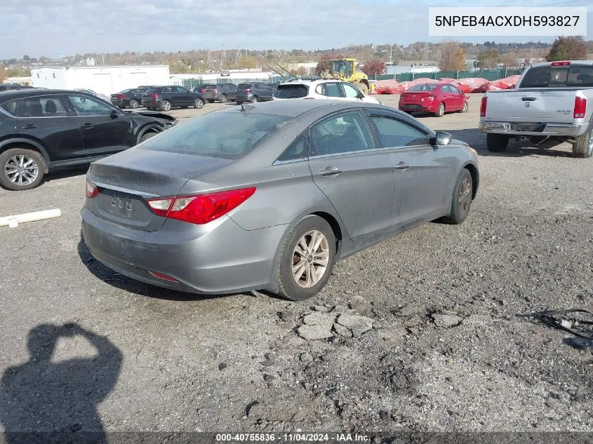 2013 Hyundai Sonata Gls VIN: 5NPEB4ACXDH593827 Lot: 40755836