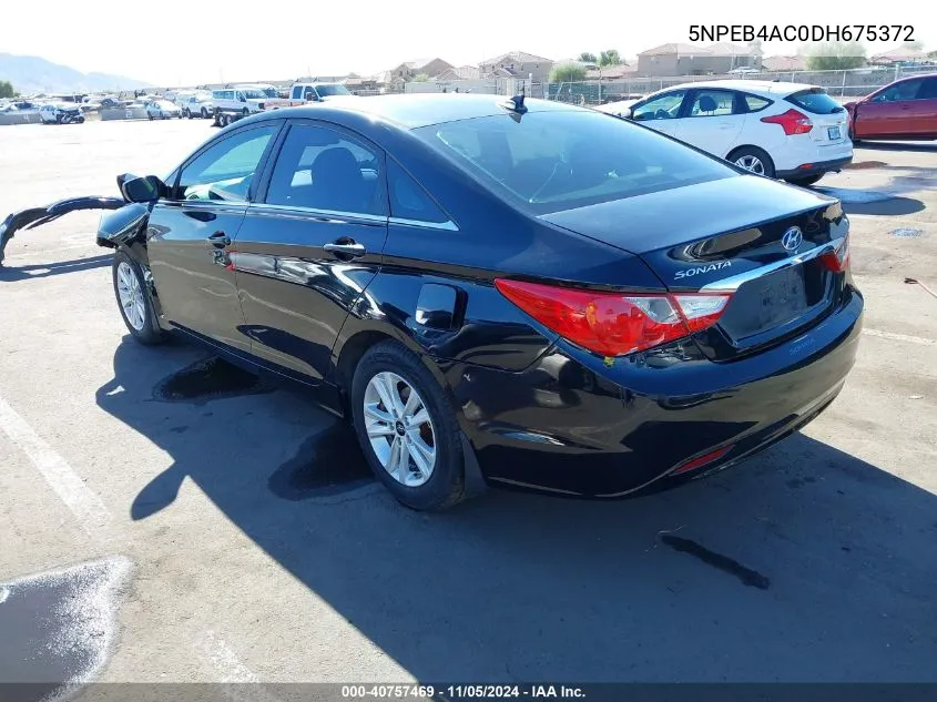 2013 Hyundai Sonata Gls VIN: 5NPEB4AC0DH675372 Lot: 40757469