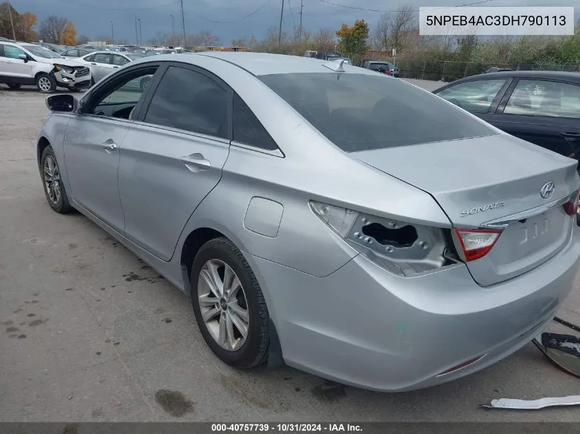 2013 Hyundai Sonata Gls VIN: 5NPEB4AC3DH790113 Lot: 40757739