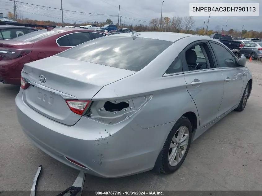 2013 Hyundai Sonata Gls VIN: 5NPEB4AC3DH790113 Lot: 40757739