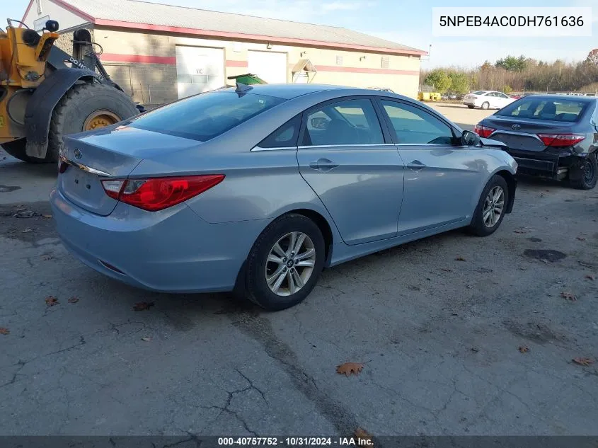 2013 Hyundai Sonata Gls VIN: 5NPEB4AC0DH761636 Lot: 40757752