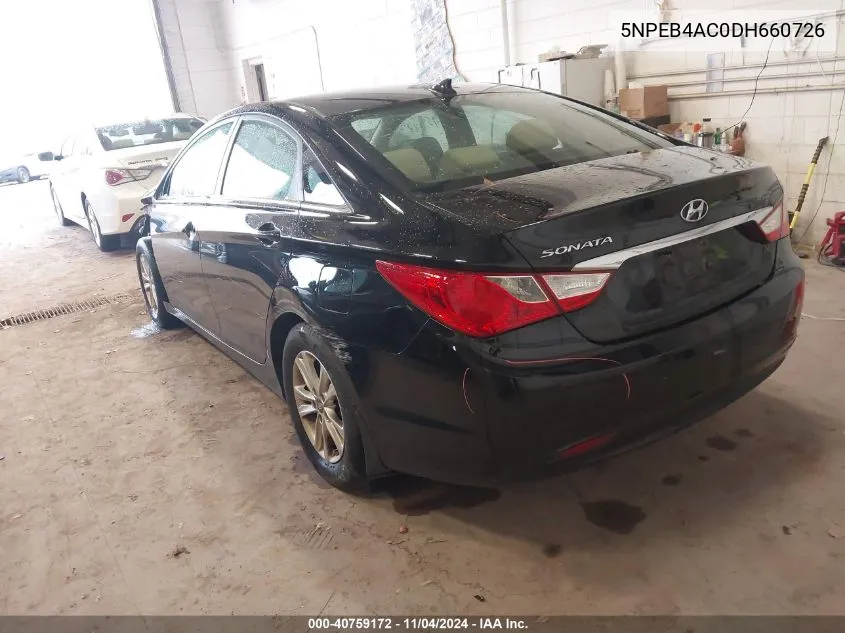 2013 Hyundai Sonata Gls VIN: 5NPEB4AC0DH660726 Lot: 40759172