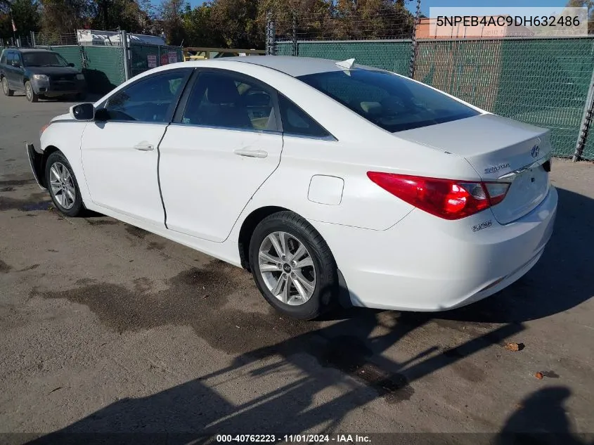 2013 Hyundai Sonata Gls VIN: 5NPEB4AC9DH632486 Lot: 40762223