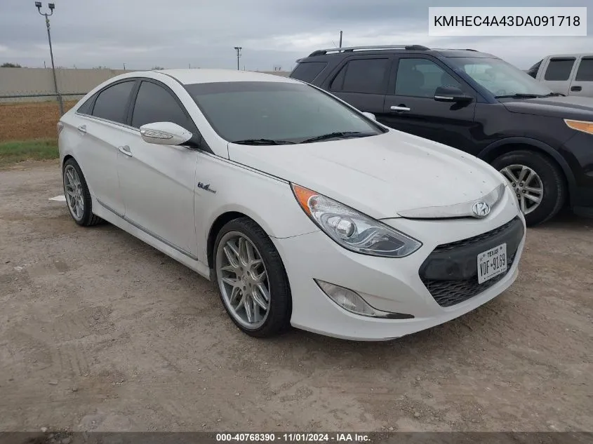 2013 Hyundai Sonata Hybrid Limited VIN: KMHEC4A43DA091718 Lot: 40768390