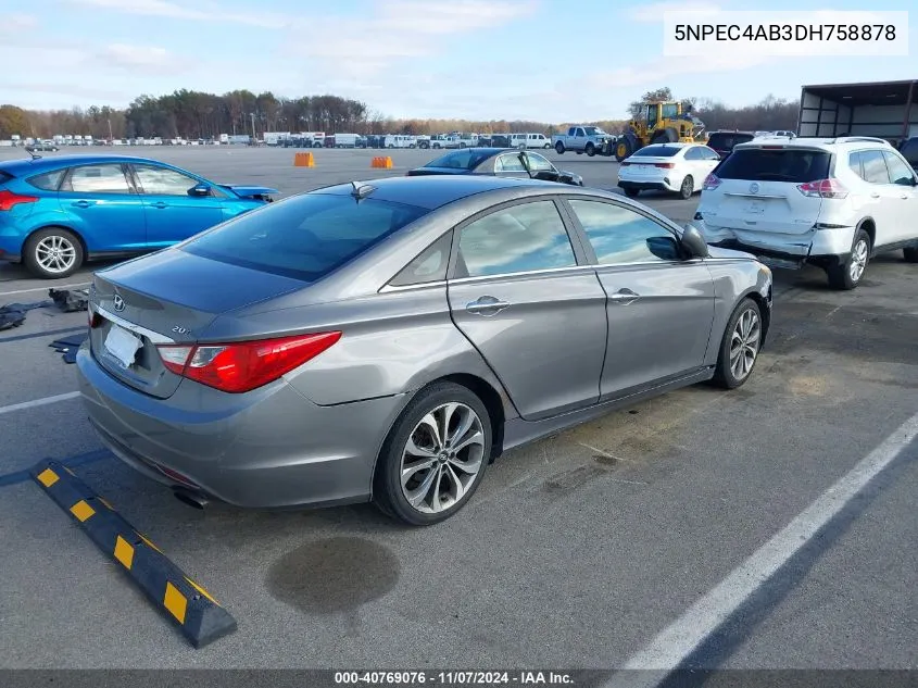 2013 Hyundai Sonata Se 2.0T VIN: 5NPEC4AB3DH758878 Lot: 40769076