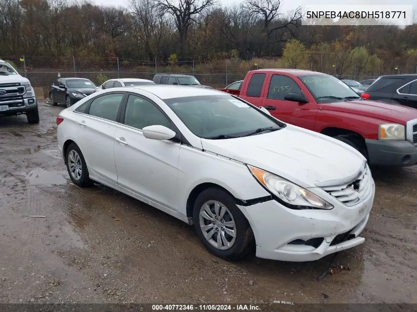 2013 Hyundai Sonata Gls VIN: 5NPEB4AC8DH518771 Lot: 40772346