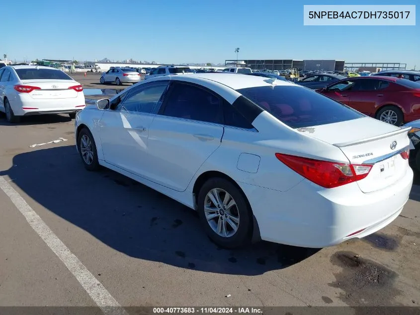 2013 Hyundai Sonata Gls VIN: 5NPEB4AC7DH735017 Lot: 40773683