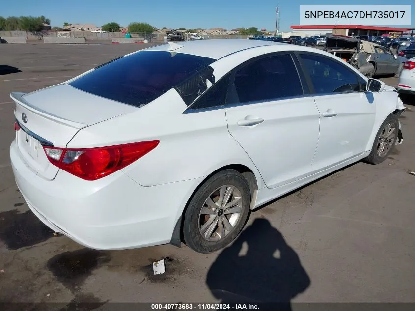 2013 Hyundai Sonata Gls VIN: 5NPEB4AC7DH735017 Lot: 40773683