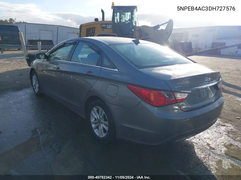 2013 Hyundai Sonata Gls VIN: 5NPEB4AC3DH727576 Lot: 40782342