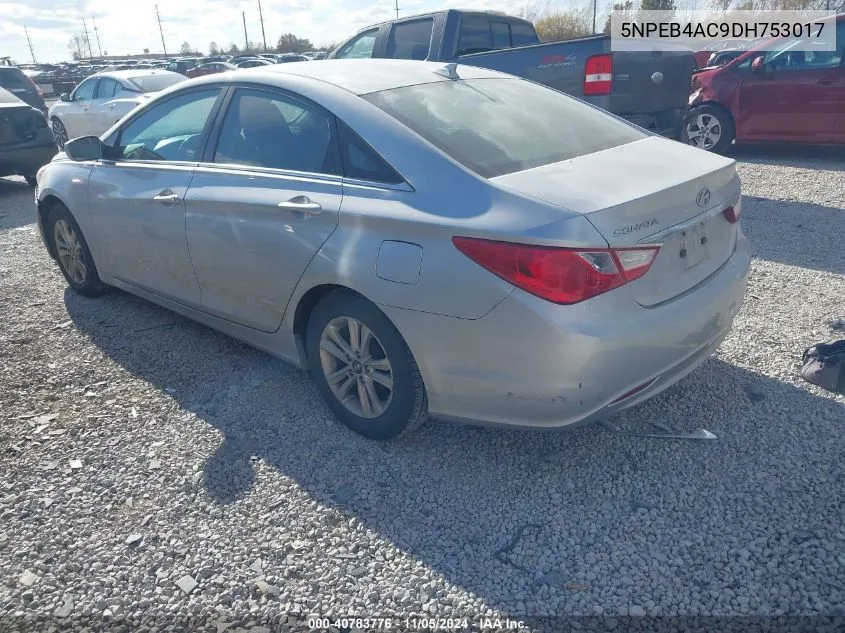 2013 Hyundai Sonata Gls VIN: 5NPEB4AC9DH753017 Lot: 40783776