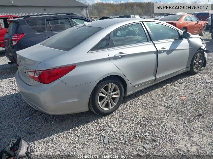 2013 Hyundai Sonata Gls VIN: 5NPEB4AC9DH753017 Lot: 40783776