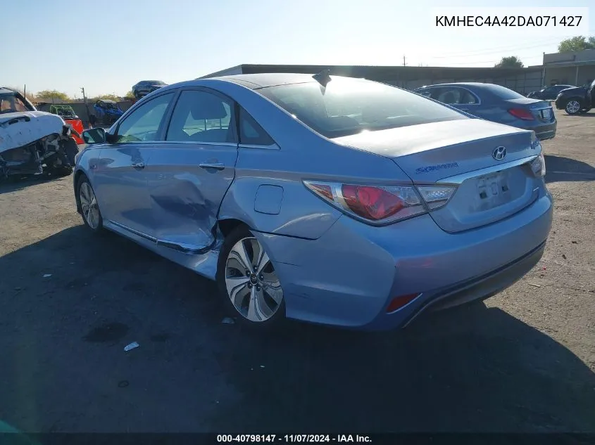 2013 Hyundai Sonata Hybrid Limited VIN: KMHEC4A42DA071427 Lot: 40798147