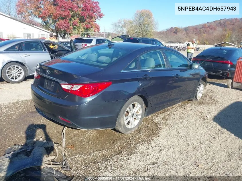 2013 Hyundai Sonata Gls VIN: 5NPEB4AC4DH657943 Lot: 40805850