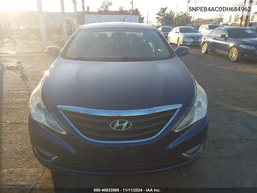 2013 Hyundai Sonata Gls VIN: 5NPEB4AC0DH684962 Lot: 40833985