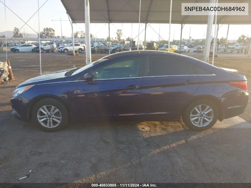 2013 Hyundai Sonata Gls VIN: 5NPEB4AC0DH684962 Lot: 40833985